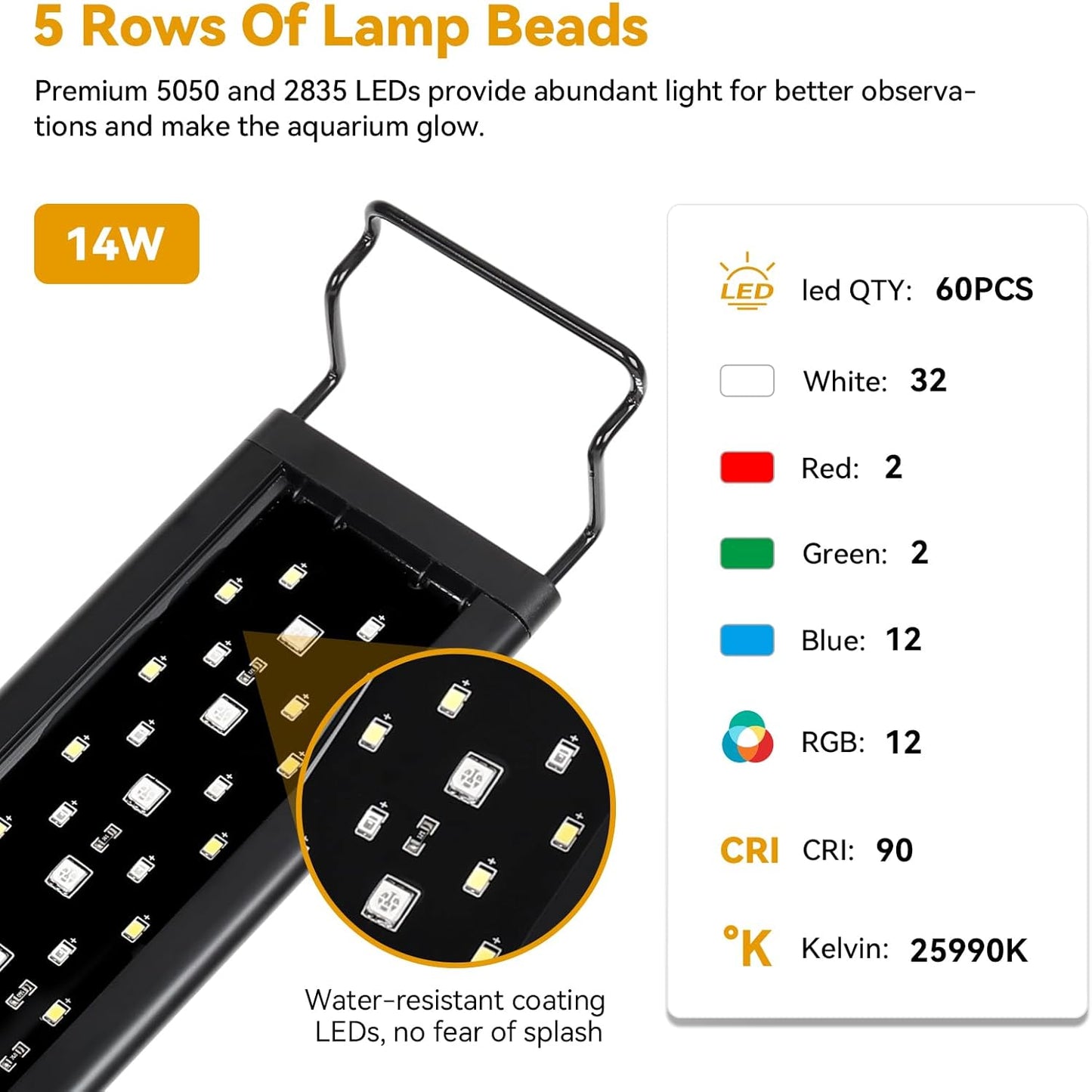 Fullgain FG-196 24/7 Planted LED Aquarium Light