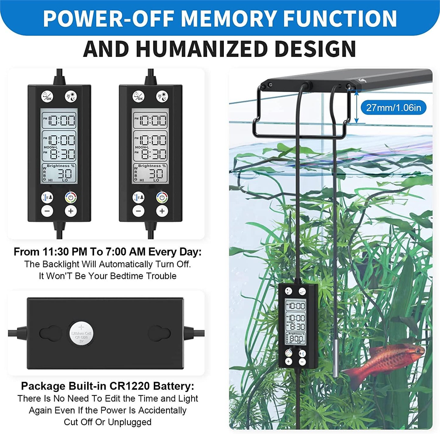 Fullgain FG-178 Programmable LED Aquarium Light with LCD Monitor