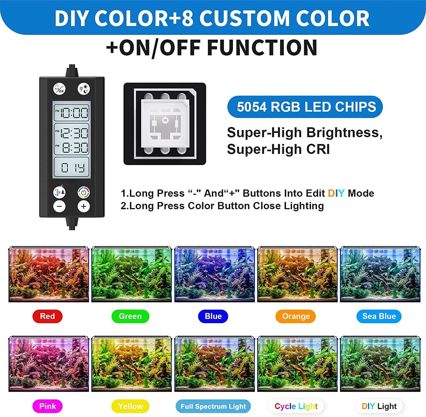 Fullgain FG-178 Programmable LED Aquarium Light with LCD Monitor